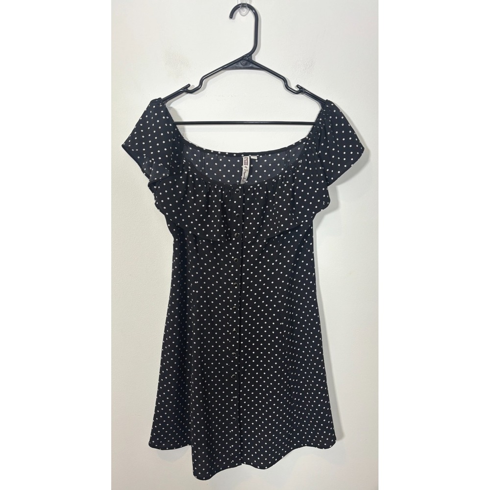 Gypsies and Moondust Large Polka Dot Black Dress
